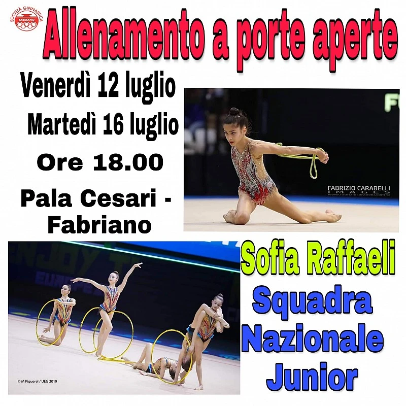 Ritmica Allenamento a Porte Aperte 12 Luglio ore 18 al Palacesari