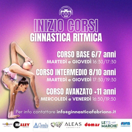 Corsi di Ginnastica Ritmica Fabriano anno 2025/2026