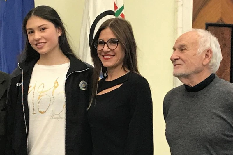 Milena Baldassarri a Roma come rappresentante della Ginnastica Ritmica